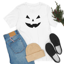 Load image into Gallery viewer, Halloween Pumpkin Face Unisex Jersey Short Sleeve Tee