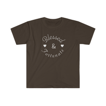 Load image into Gallery viewer, Blessed and Fortunate Mothers Day Unisex Softstyle T-Shirt