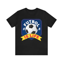 Load image into Gallery viewer, Futbol Is Life Unisex Jersey Crew Neck T-shirt