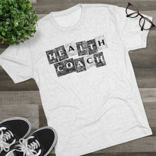 Load image into Gallery viewer, Health Coach Grunge Panels Motivational Men's Tri-Blend Crew Tee