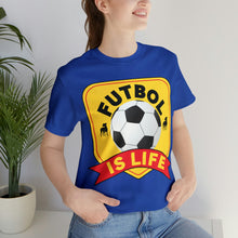 Load image into Gallery viewer, Futbol Is Life Unisex Jersey Crew Neck T-shirt