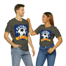 Load image into Gallery viewer, Futbol Is Life Unisex Jersey Crew Neck T-shirt