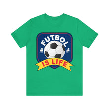 Load image into Gallery viewer, Futbol Is Life Unisex Jersey Crew Neck T-shirt