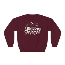 Load image into Gallery viewer, Merry Christmas Antlers Candy Canes Snowflake Unisex NuBlend® Crewneck Sweatshirt
