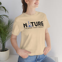 Load image into Gallery viewer, Nature Cheaper Than Therapy Motivational Soft Unisex Jersey Short Sleeve Tee