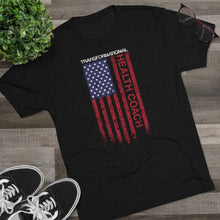 Load image into Gallery viewer, Transformational Health Coach Flag Unisex Tri-Blend Crew Tee
