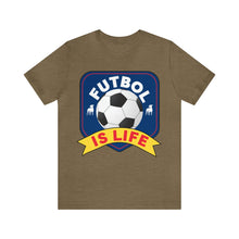 Load image into Gallery viewer, Futbol Is Life Unisex Jersey Crew Neck T-shirt