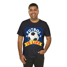 Load image into Gallery viewer, Futbol Is Life Unisex Jersey Crew Neck T-shirt