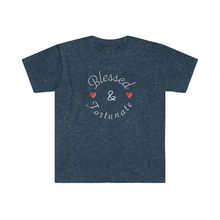 Load image into Gallery viewer, Blessed and Fortunate Mothers Day Unisex Softstyle T-Shirt