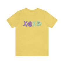 Load image into Gallery viewer, XOXO Kiss Me Be Mine Sweetheart Candy Valentines Day Unisex Jersey Short Sleeve Tee