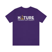 Load image into Gallery viewer, Nature Cheaper Than Therapy Motivational Soft Unisex Jersey Short Sleeve Tee