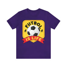 Load image into Gallery viewer, Futbol Is Life Unisex Jersey Crew Neck T-shirt