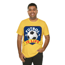 Load image into Gallery viewer, Futbol Is Life Unisex Jersey Crew Neck T-shirt