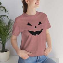 Load image into Gallery viewer, Halloween Pumpkin Face Unisex Jersey Short Sleeve Tee