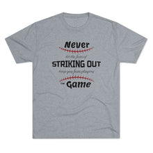 Load image into Gallery viewer, Striking Out Men's Tri-Blend Crew Tee