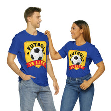Load image into Gallery viewer, Futbol Is Life Unisex Jersey Crew Neck T-shirt