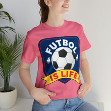 Load image into Gallery viewer, Futbol Is Life Unisex Jersey Crew Neck T-shirt