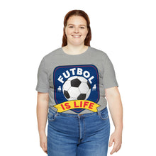 Load image into Gallery viewer, Futbol Is Life Unisex Jersey Crew Neck T-shirt