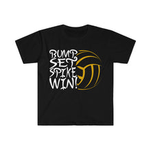 Load image into Gallery viewer, Bump Set Spike Win Volleyball Unisex Softstyle T-Shirt