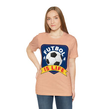 Load image into Gallery viewer, Futbol Is Life Unisex Jersey Crew Neck T-shirt