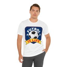 Load image into Gallery viewer, Futbol Is Life Unisex Jersey Crew Neck T-shirt