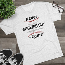 Load image into Gallery viewer, Striking Out Men's Tri-Blend Crew Tee