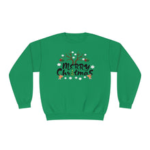 Load image into Gallery viewer, Merry Christmas Antlers Candy Canes Snowflake Unisex NuBlend® Crewneck Sweatshirt