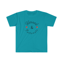 Load image into Gallery viewer, Blessed and Fortunate Mothers Day Unisex Softstyle T-Shirt