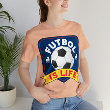 Load image into Gallery viewer, Futbol Is Life Unisex Jersey Crew Neck T-shirt