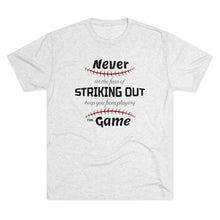 Load image into Gallery viewer, Striking Out Men's Tri-Blend Crew Tee