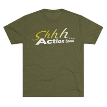 Load image into Gallery viewer, Shhh Action Speaks Unisex Tri-Blend Crew Tee