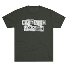 Load image into Gallery viewer, Health Coach Grunge Panels Motivational Men's Tri-Blend Crew Tee