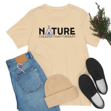 Load image into Gallery viewer, Nature Cheaper Than Therapy Motivational Soft Unisex Jersey Short Sleeve Tee