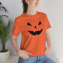 Load image into Gallery viewer, Halloween Pumpkin Face Unisex Jersey Short Sleeve Tee