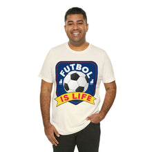 Load image into Gallery viewer, Futbol Is Life Unisex Jersey Crew Neck T-shirt