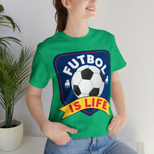 Load image into Gallery viewer, Futbol Is Life Unisex Jersey Crew Neck T-shirt