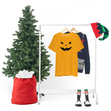 Load image into Gallery viewer, Halloween Pumpkin Face Unisex Jersey Short Sleeve Tee