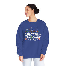 Load image into Gallery viewer, Merry Christmas Antlers Candy Canes Snowflake Unisex NuBlend® Crewneck Sweatshirt