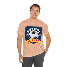 Load image into Gallery viewer, Futbol Is Life Unisex Jersey Crew Neck T-shirt