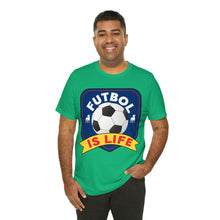 Load image into Gallery viewer, Futbol Is Life Unisex Jersey Crew Neck T-shirt