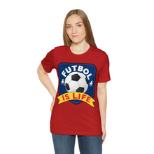 Load image into Gallery viewer, Futbol Is Life Unisex Jersey Crew Neck T-shirt