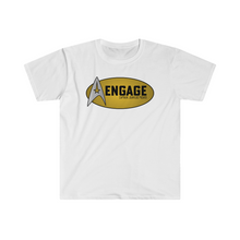 Load image into Gallery viewer, Captains Catchphrases Engage Jean Luc Picard Unisex Softstyle T-Shirt
