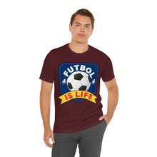 Load image into Gallery viewer, Futbol Is Life Unisex Jersey Crew Neck T-shirt