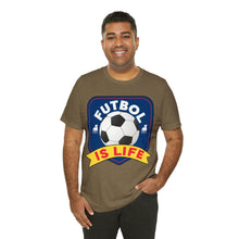 Load image into Gallery viewer, Futbol Is Life Unisex Jersey Crew Neck T-shirt