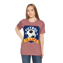 Load image into Gallery viewer, Futbol Is Life Unisex Jersey Crew Neck T-shirt