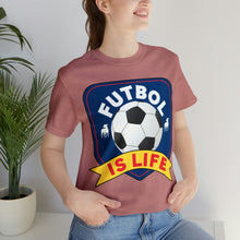 Load image into Gallery viewer, Futbol Is Life Unisex Jersey Crew Neck T-shirt