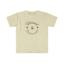 Load image into Gallery viewer, Blessed and Fortunate Mothers Day Unisex Softstyle T-Shirt
