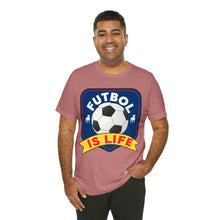 Load image into Gallery viewer, Futbol Is Life Unisex Jersey Crew Neck T-shirt