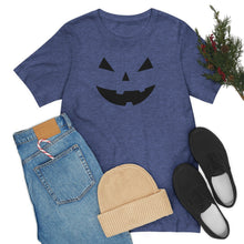Load image into Gallery viewer, Halloween Pumpkin Face Unisex Jersey Short Sleeve Tee