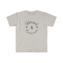 Load image into Gallery viewer, Blessed and Fortunate Mothers Day Unisex Softstyle T-Shirt